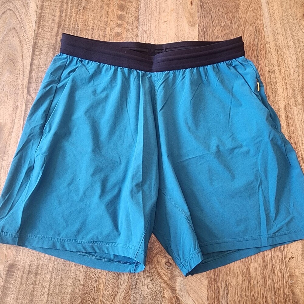 Bonobos Shorts Mens Large Blue Running 7 Inch Inseam Zip Pocket Athletic